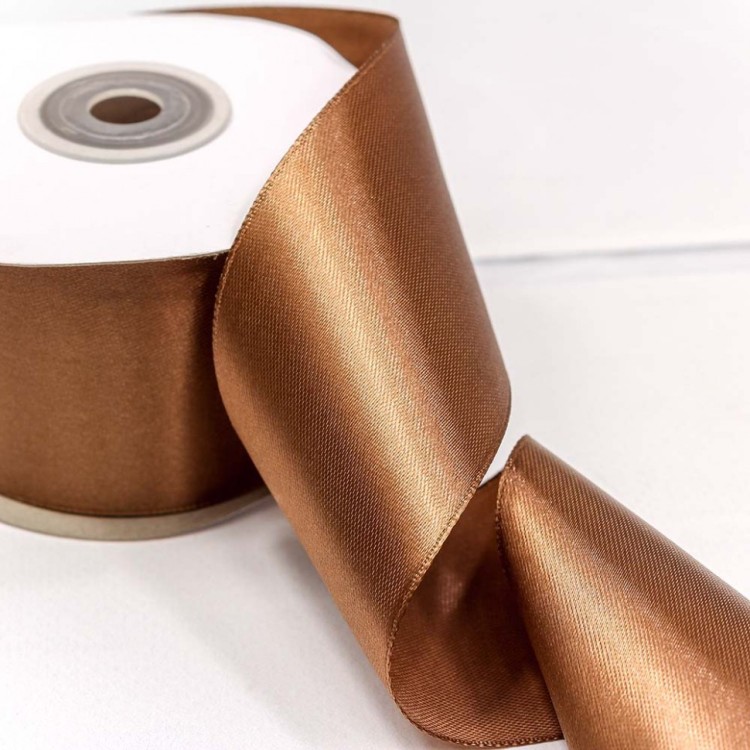 555-50/30 Лента атласная 5 см 25 ярдов шоколадная 1/120 555-50/30 Лента атласная 5 см 25 ярдов шоколадная 1/120