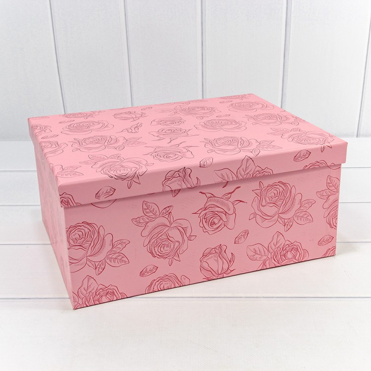 721604/0098 Коробки Прямоугольные Набор 1/10 34*26*15,3 с тиснением "Розы"-0098 1/6
