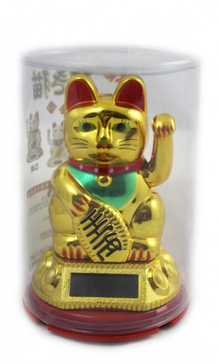 107138 Кот удачи (на солнечных батарейках) 10*6 см