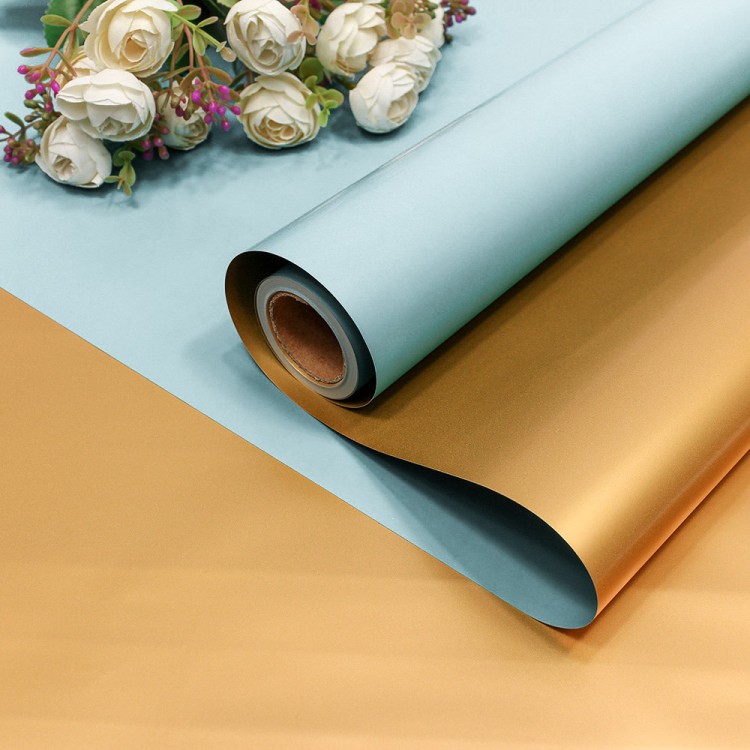 1611/545 Плёнка 0,58*10м матовая двухсторонняя 60мкм Золотой/Голубой 1/30 1611/545 Плёнка 0,58*10м матовая двухсторонняя 60мкм Золотой/Голубой 1/30