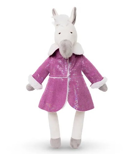 ЛЛ/23/пл KULT Символ года 2026 Мягкая игрушка Лошадка Любава в пальто размер 23см Розовый