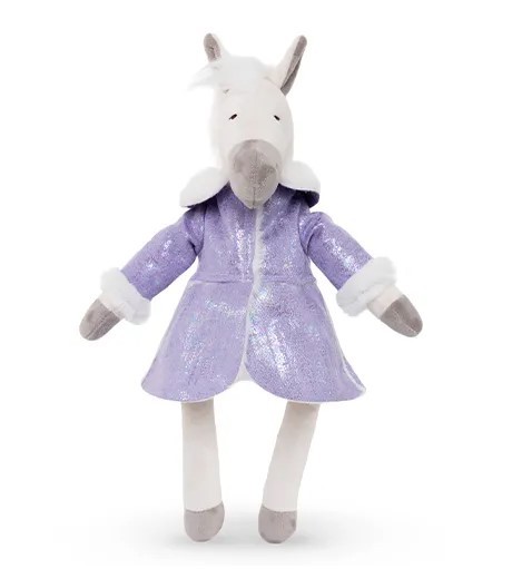 ЛЛ/23/дбс KULT Символ года 2026 Мягкая игрушка Лошадка Любава в дублёнке размер 23см Сиреневый