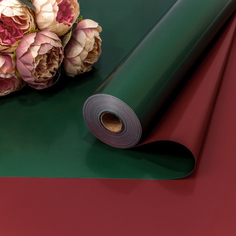 1804/343	Плёнка 58см 800г двухсторонняя 65мкм Зелёный/Бордовый 1/12