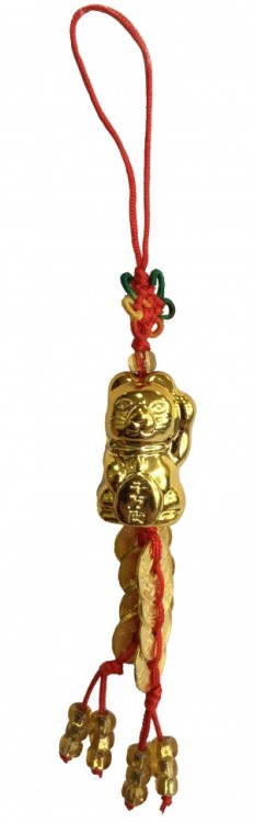 918-29 Подвеска кот удачи с монетками 13х1,5 см 918-29 Подвеска кот удачи с монетками 13х1,5 см