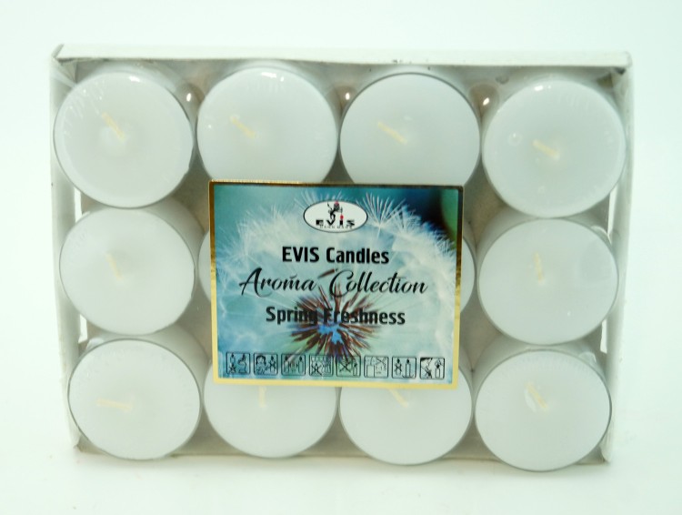 230030120125 Чайные свечи парафиновые малые D-37мм в пластиковых гильзах, набор 12 шт. арома 230030120125 Чайные свечи парафиновые малые D-37мм в пластиковых гильзах, набор 12 шт. арома