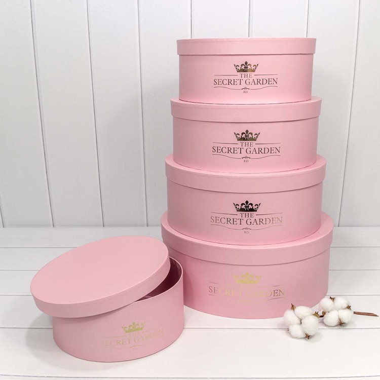 720888/11 Коробки Круглые Набор 1/5 37,5*14,5 "The Secret Garden" Розовый 1/6
