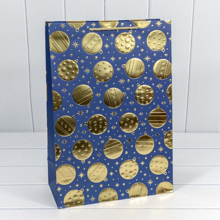 300298A Пакет подарочный с тиснением "Золотые шары" (микс) 31*45*15 210г 1/20 1/120