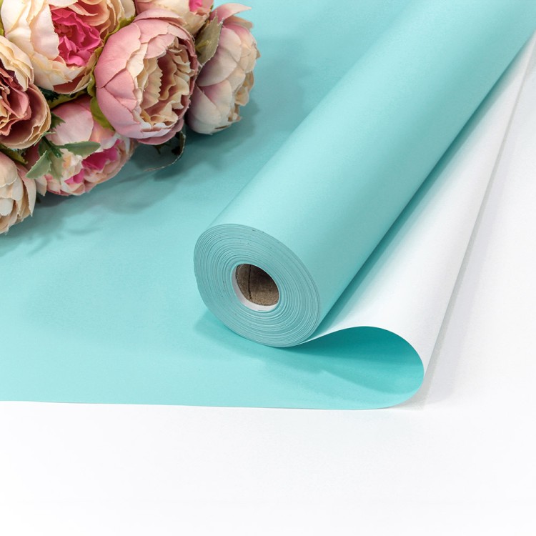 1804/635	Плёнка 58см 800г матовая двухсторонняя 65мкм Голубой/Белый 1/12