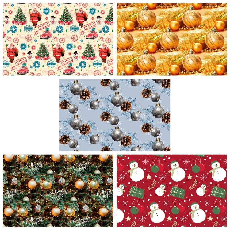 000402/121 Бумага в листах 70*100 ±5% (25 шт.) 80г "С Новым годом"-121 1/10