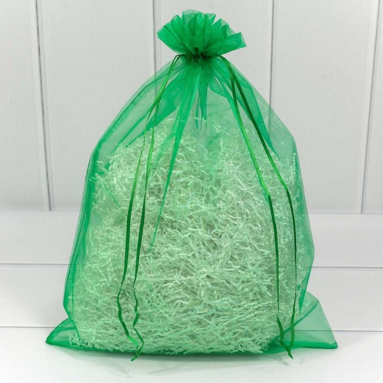 000801-13A Мешочки из органзы 30*40 см однотонные зеленый 1/100 1/2000