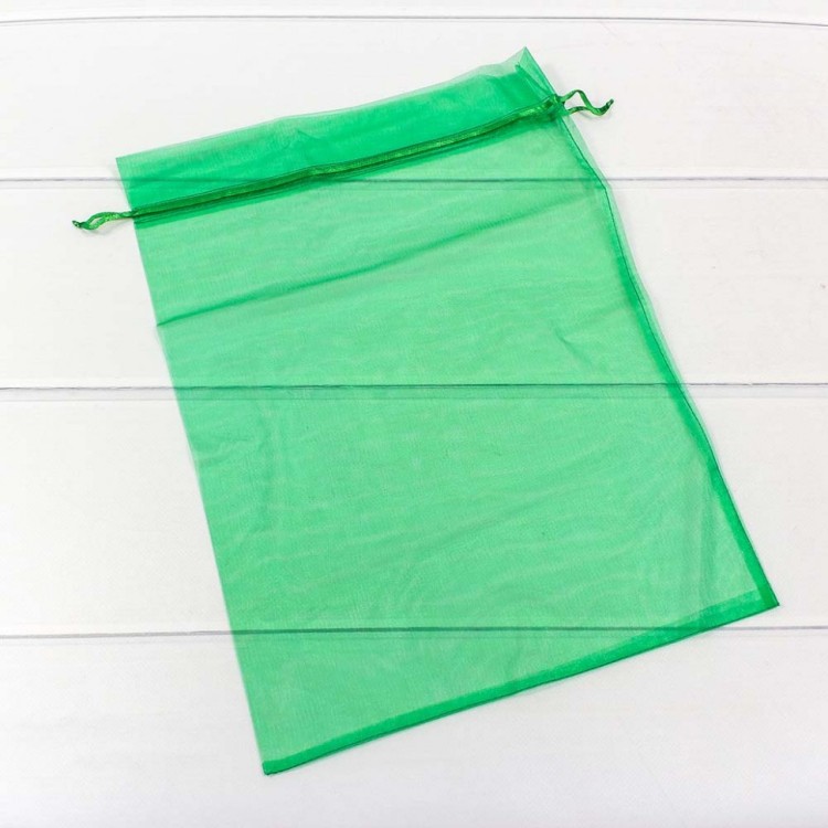 000801-13A Мешочки из органзы 30*40 см однотонные зеленый 1/100 1/2000