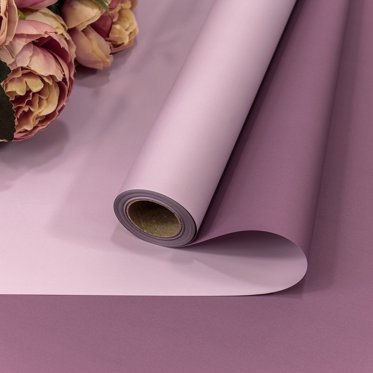 1604/6068 Плёнка 0,58*10м матовая двухсторонняя 65мкм Бледно-сиреневый/Серовато-пурпурный 1/30