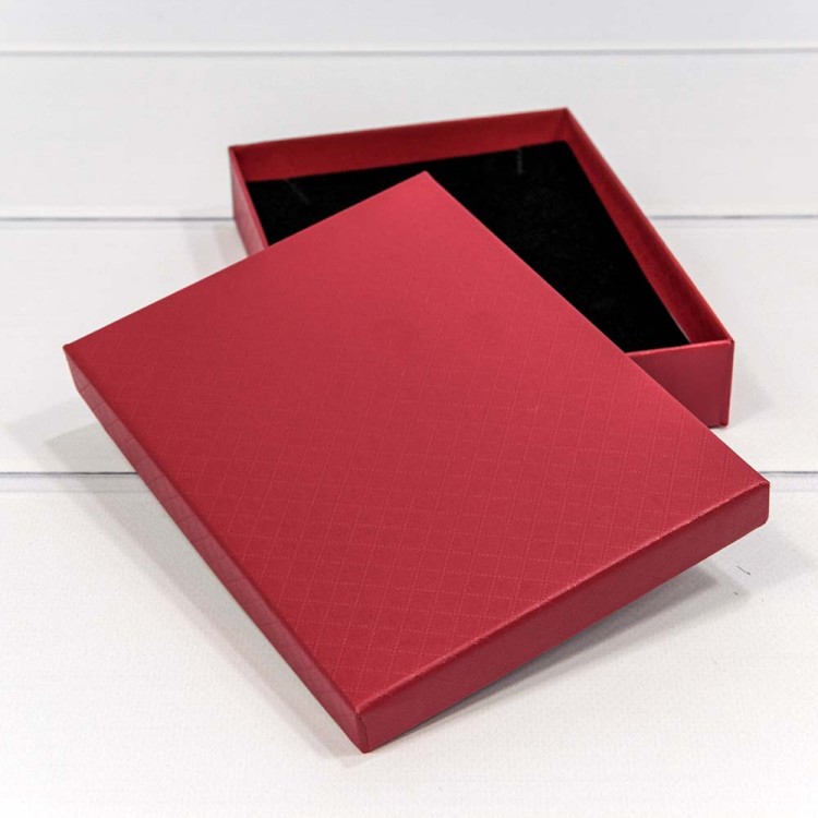 6121216/1 Коробка Прямоугольная 16*12*3,4 "Ромбики" Красный 1/12 1/120