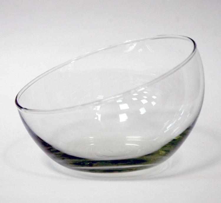 1670 Ваза "Анабель" шаровая с косым резом прозрачная H-160*60мм D-140*195мм (3 л) 