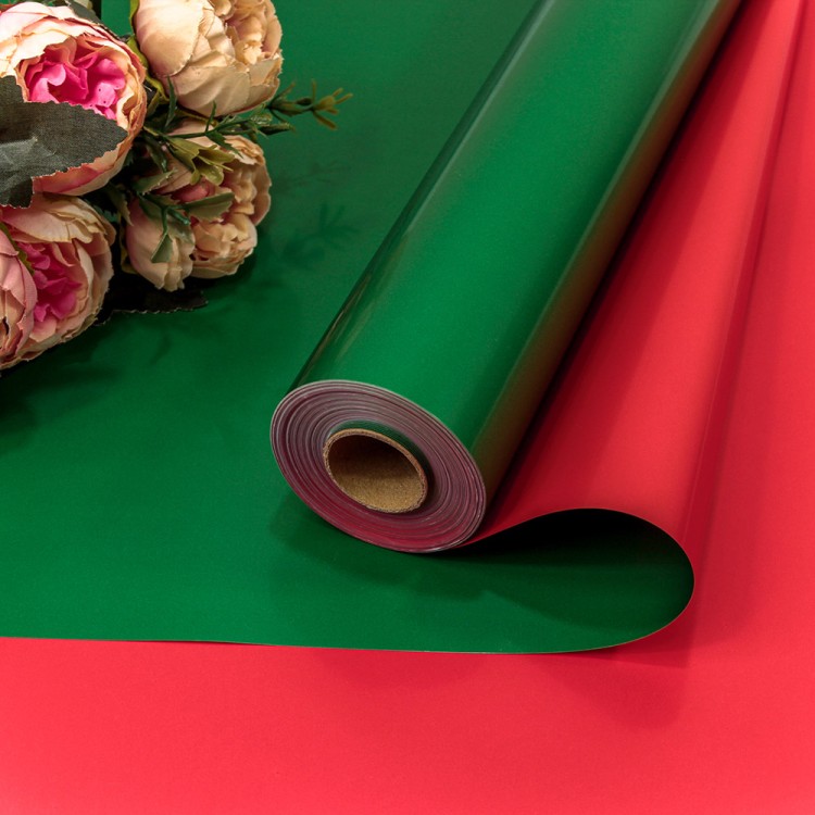 1804/6175 Плёнка 58см 800г двухсторонняя 65мкм Красный/Зелёный 1/12