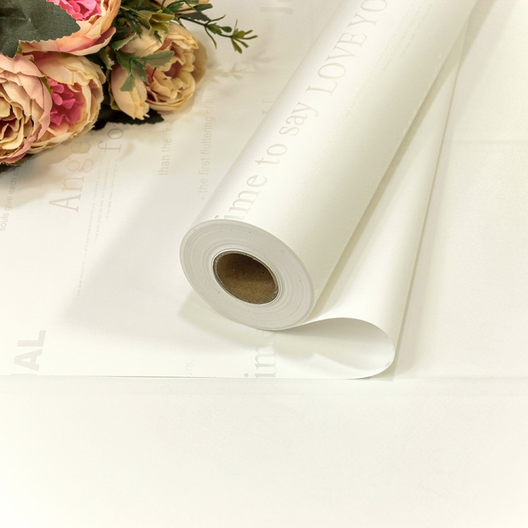 1877/2 Плёнка 58см 800г матовая с печатью 60мкм Белый 1/12