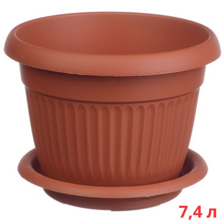 М3021/2 Кашпо ЛИВИЯ D280мм 7,4л с поддоном Терракотовый М3021/2 Кашпо ЛИВИЯ D280мм 7,4л с поддоном Терракотовый