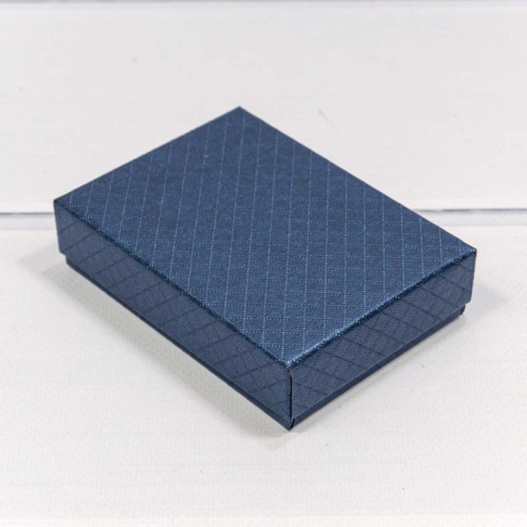 612811/5 Коробка Прямоугольная 11*8*3,4 "Ромбики" Синий 1/12 1/360