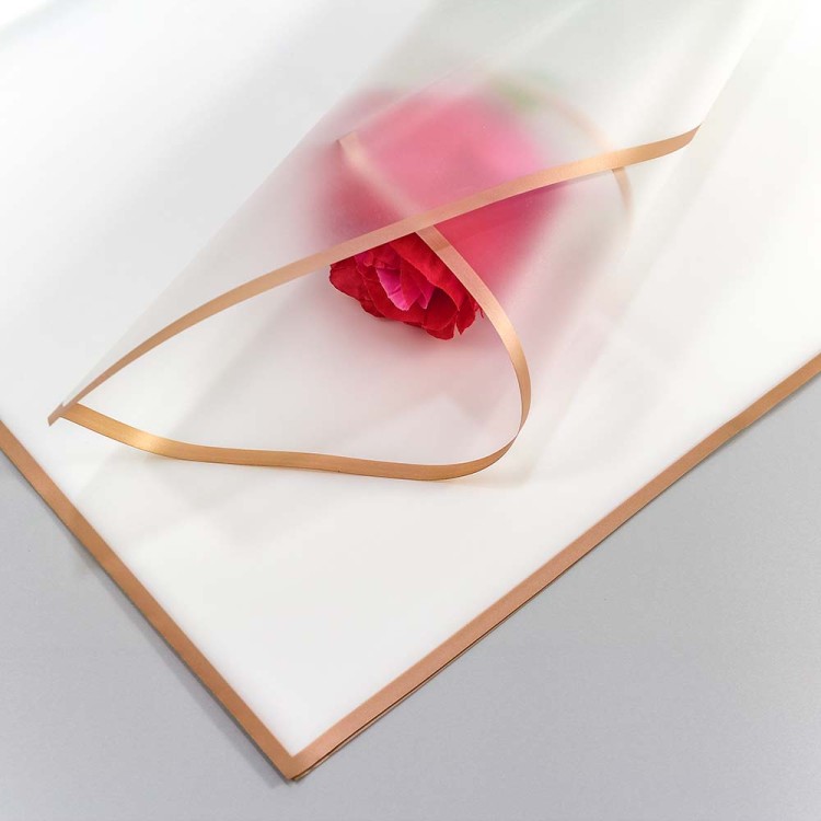 1640/1 Плёнка в листах 58*58 (20 шт.) матовая с золотым краем 50мкм Белый 1/60