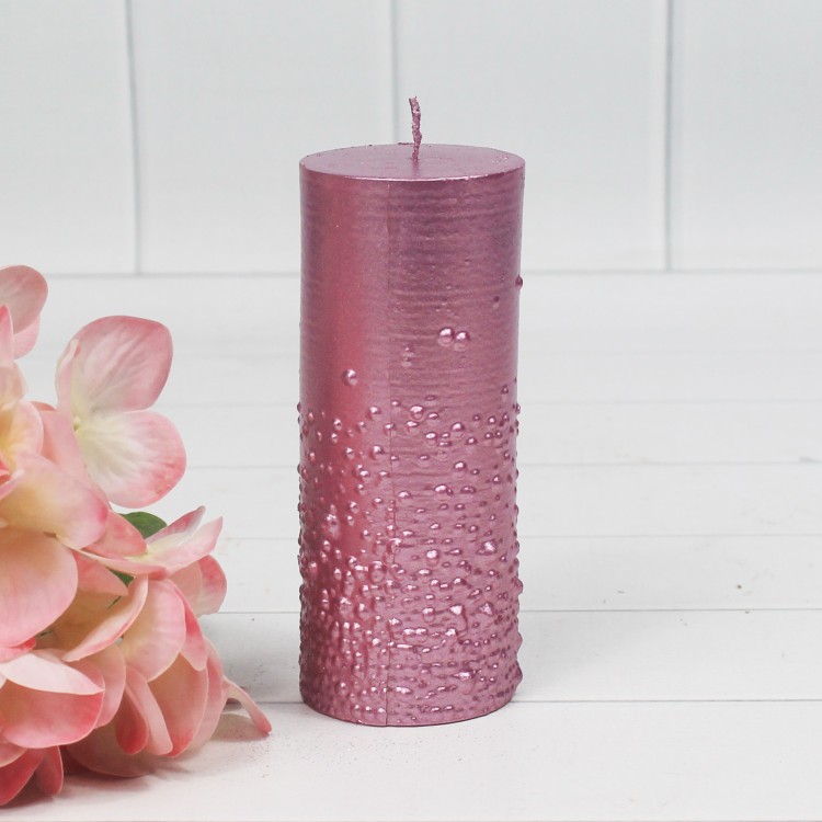 3513750004 РОСИНКИ большая Н-115 Свеча текстурная ЛИЛОВАЯ МЕТАЛЛИК