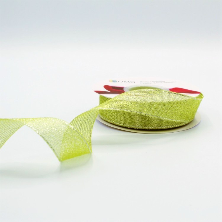 557-25/15 Лента парча с блеском 2,5 см*25 ярдов салатовый 1/8 1/144 557-25/15 Лента парча с блеском 2,5 см*25 ярдов салатовый 1/8 1/144