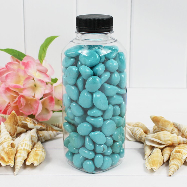 301789740A02 Галька цветная крупная бирюза (фракция 10-15 мм) вес: 760г, объем: 400мл