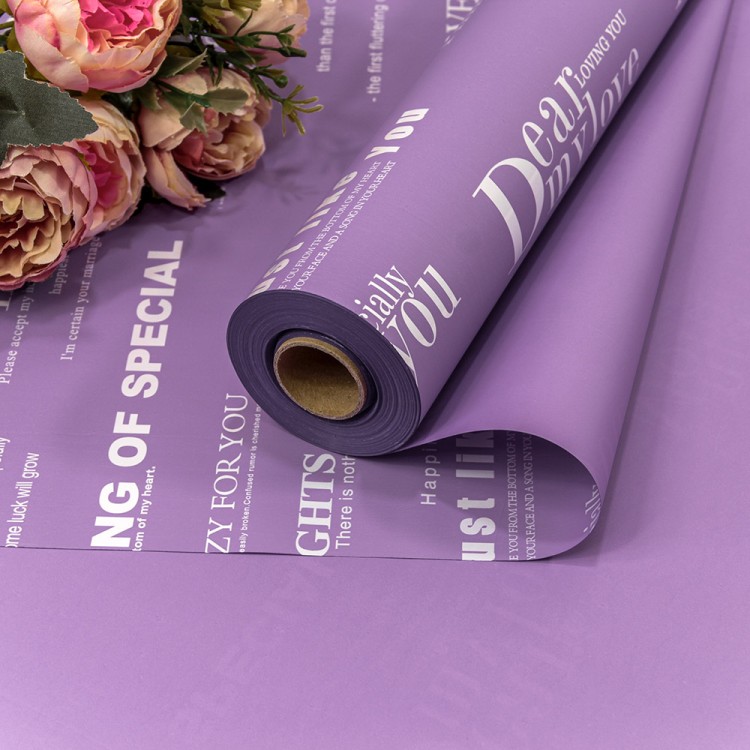 1877/0631 Плёнка 58см 800г матовая с печатью 60мкм Сиреневый-0631 1/12