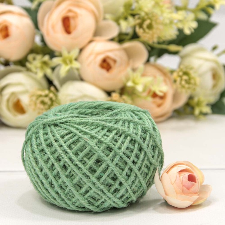 2887/7 Бечёвка из льна 1,5мм*50м двухслойная Бледно-зелёный 1/12 1/120