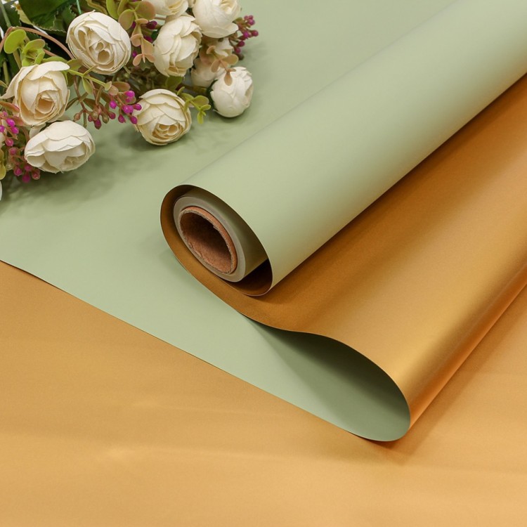 001311/14 Плёнка 0,58*10м матовая двухсторонняя 60мкм Золотой/Бледно-зелёный 1/30 001311/14 Плёнка 0,58*10м матовая двухсторонняя 60мкм Золотой/Бледно-зелёный 1/30