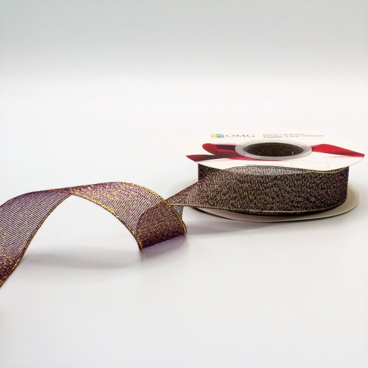 557-25/46 Лента парча с блеском 2,5 см*25 ярдов фиолетовый 1/8 1/144 557-25/46 Лента парча с блеском 2,5 см*25 ярдов фиолетовый 1/8 1/144