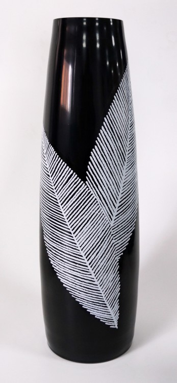 2707022750 САРАГОСА-чёрная с белым Ваза "CONE" Н - 600 10,5л 2707022750 САРАГОСА-чёрная с белым Ваза "CONE" Н - 600 10,5л