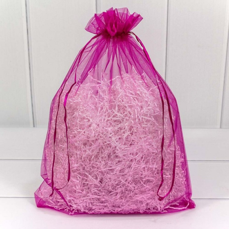 000801-8A Мешочки из органзы 30*40 см однотонные малиновый 1/100 1/2000