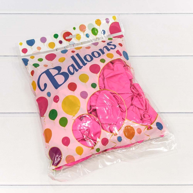 12300/3 Шарики воздушные из латекса "Пастель" 12"/30см (100 шт.) 2,8г Ярко-розовый 1/50